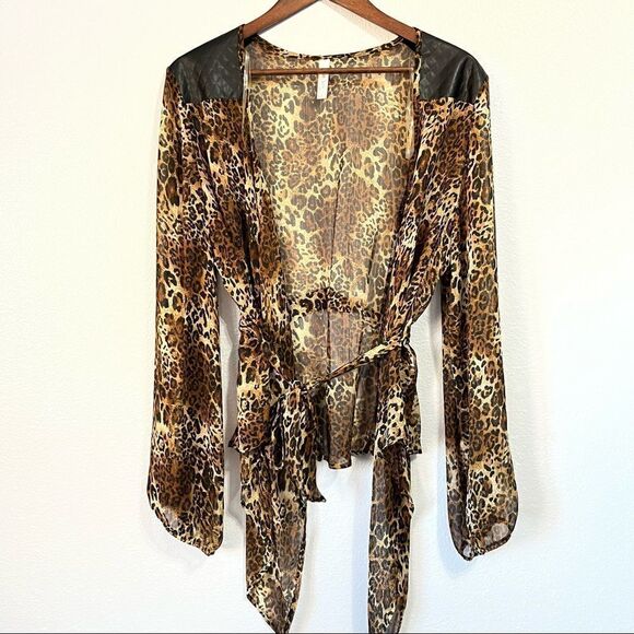 NWOT Blue Note Women’s Leopard Print Top Plus Size 3XL - Picture 1 of 9
